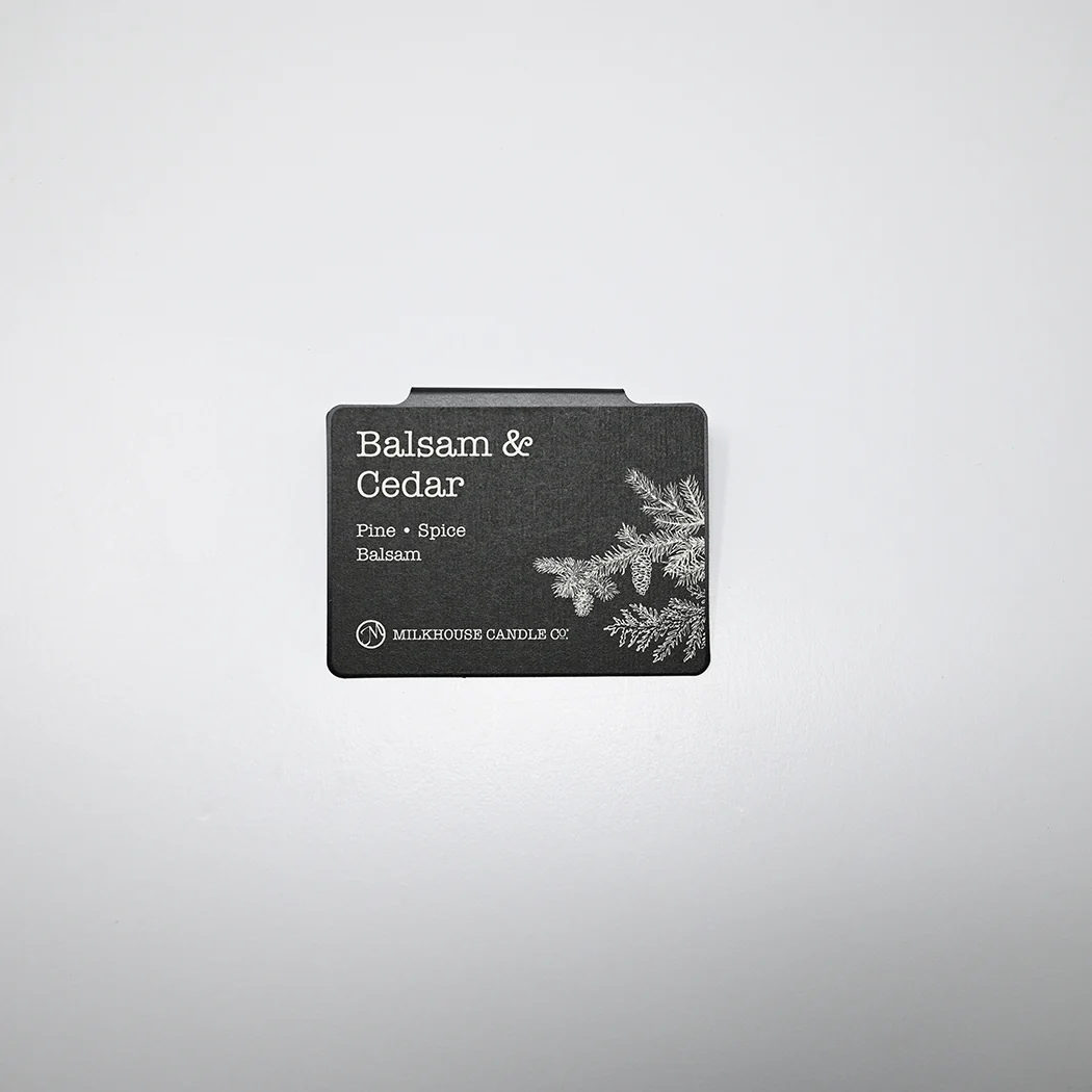 Balsam & Cedar Candle Bar Scent Label Sign