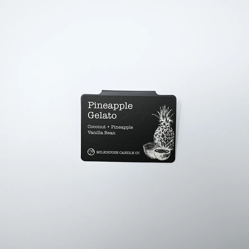 Pineapple Gelato Candle Bar Scent Label Sign
