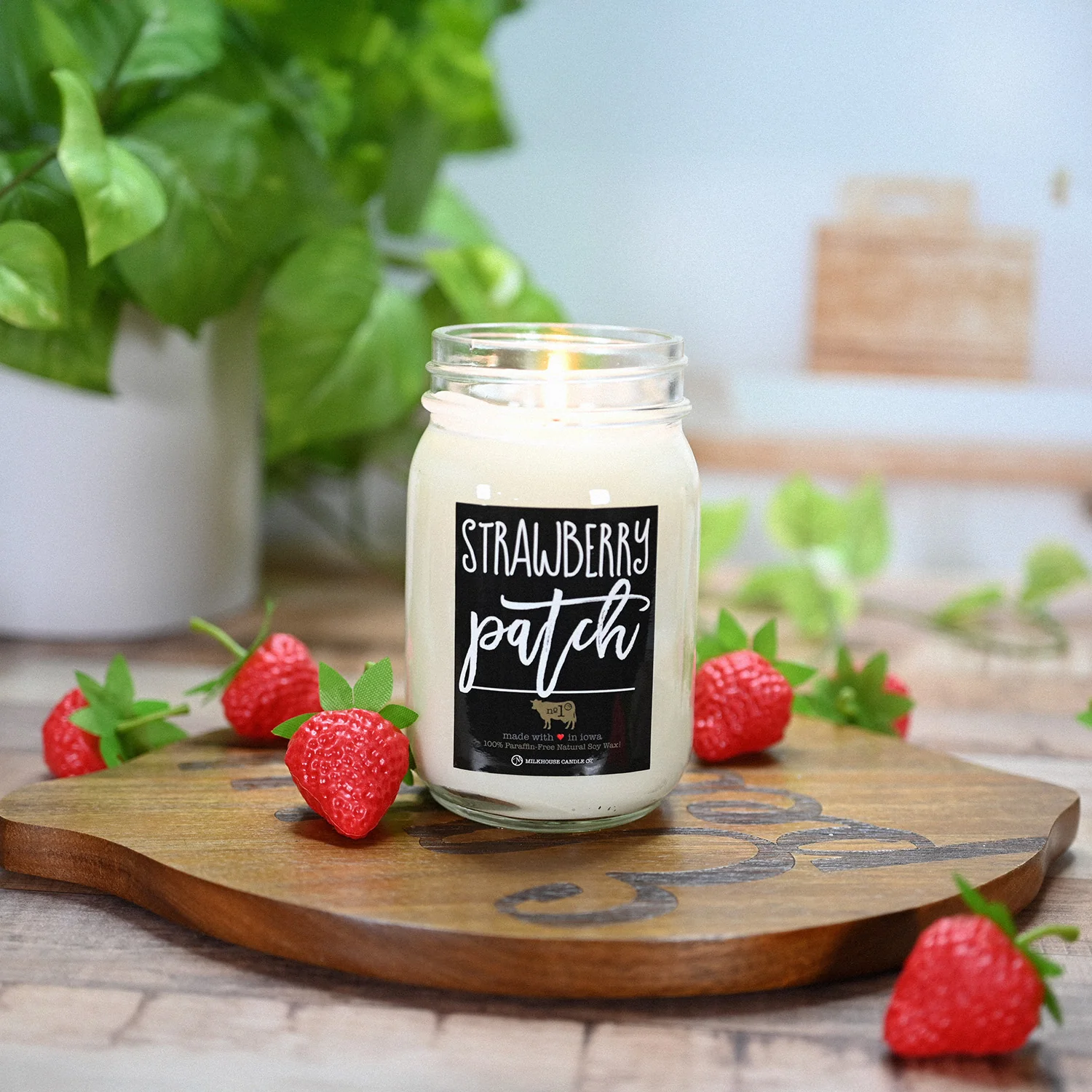 Strawberry Patch Candle | 13 oz Mason Jar - Image 3