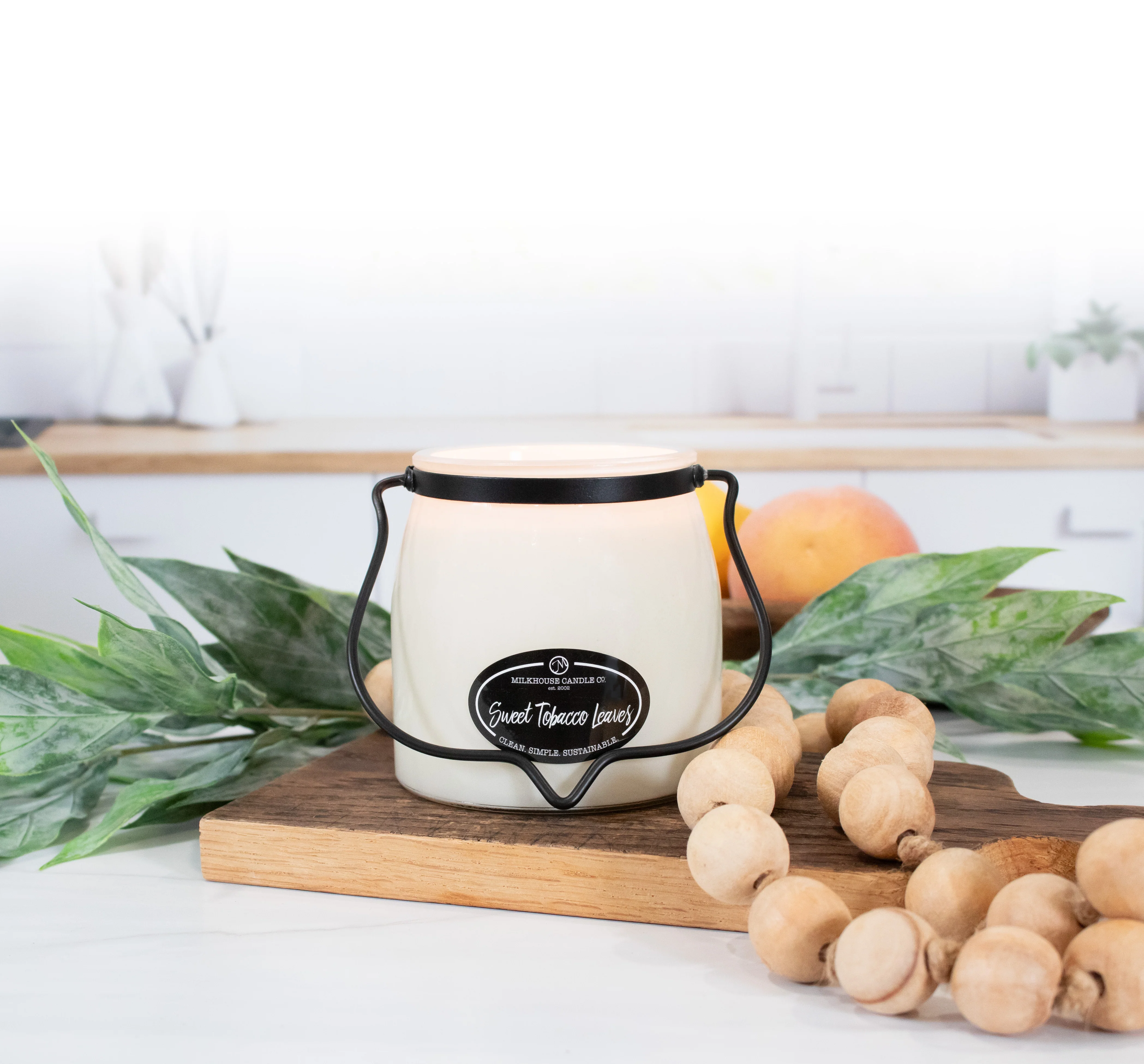 Sweet Tobacco Leaves Candle | 16 oz Butter Jar - Image 2